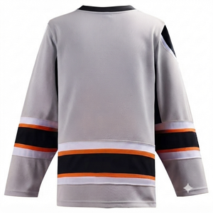 202 Eishockey-Trikot mit Anpassbarem Team-Logo und Namen, Atmungsaktives Netzgewebe, UV-Schutz, Schnelltrocknend, Polyester, V-Ausschnitt, Lange Ärmel, Herren - Product Image 2
