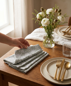 Serviette en tissu imprimé au bloc, motif floral, de luxe, pour décoration de table de mariage, cadeau de pendaison de crémaillère, réutilisable, 100% coton, vente en gros - Product Image 2