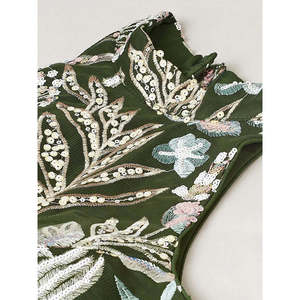 Glamorous <b>Green</b> Sequins <b>Net</b> Designer Lehenga Choli with Dupatta for Wedding - Product Image 4