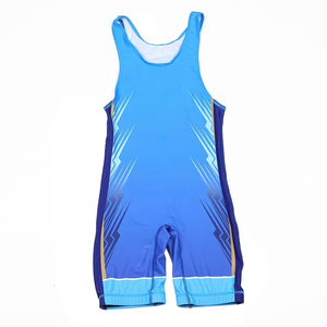 Men's Heavyweight Reversible Polyester One-Piece Wrestling Singlet Customizable Printed Gym Wrestling Singlets - Product Image 1