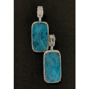 Atractivos Pendientes de Moda con Circonitas Cúbicas Plateadas en Plata de Ley de Primera Calidad para Mujer, Colección para Fiestas y Bodas - Product Image 1