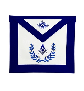 Delantal de Oficial de la Logia Azul para Diáconos Mayores, con Corona Azul Real, Regalia Masónica, Delantal Ceremonial para Logia, Prenda Masónica Premium - Product Image 1