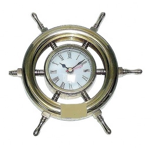 Horloge de bureau boussole en métal indien Vintage de qualité supérieure motif à Quartz nautique pour la décoration intérieure pour bureau et poche - Product Image 4