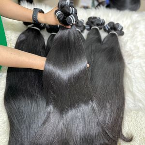 2024 tendance chaude haute qualité vierge Remy cheveux Machine Double trame cheveux chinois vague naturelle droite professionnel en gros - Product Image 1