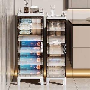 7.87X9.96X28.94 pollici stretto spazio pieghevole armadio portaoggetti in plastica magnetica Organizer per bagno soggiorno - Product Image 4