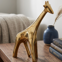 Sculpture Moderne de Cerf en Métal Doré sur Pied, Élégante Figurine de Renne, Décoration de Table de Noël - Fourniture en Gros B2B - Artisanat Ali