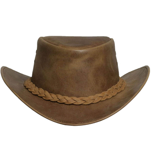 Genuine Leather Cowboy Style Wide Brim <b>Hat</b> for <b>Men</b> <b>Winter</b> Outdoor Adjustable Casual Fashion Vintage Wholesale - Product Image 1