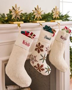 Soporte moderno para calcetines navideños con estrella dorada para chimenea, colgador de Navidad con peso, gancho metálico con diseño de estrella, decoración navideña, adorno de Navidad - Product Image 3