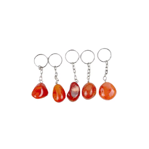 Llavero de cristal de alta calidad, llavero de cornalina roja pulida, llavero de piedra natural, regalos para mujeres, venta al por mayor - Product Image 2