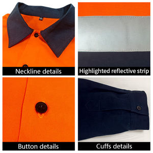 Camisa de Trabajo de Alta Visibilidad de Manga Larga de Algodón para Mecánico, Personalizada, de Seguridad para Soldadura, Reflectante, para Hombre - Product Image 4