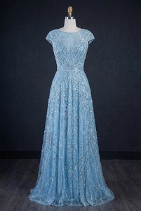 Vestido de Noche con Bordado Pesado y Pedrería, Silueta Sirena con Abertura Lateral, Vestido Formal de Lujo al por Mayor para Ocasiones Especiales - Product Image 3