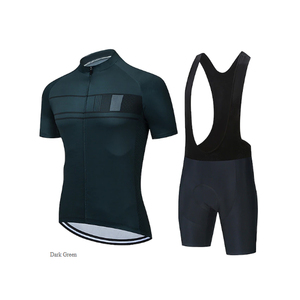 Ensemble maillot et short de cyclisme pour homme, vert foncé, séchage rapide, respirant, manches courtes, tenue de vélo, nouveau design, ensemble de cyclisme pour homme - Product Image 1