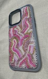 เคสโทรศัพท์มือถือ TPU ลายเม็ดแก้วสีชมพูทองแบบนามธรรม ลวดลายคลื่นวน  งานแฮนด์เมด ป้องกันด้านหลัง - Product Image 1