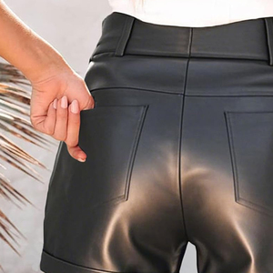 Shorts de Cuero para Mujer, Diseño Personalizado, Ajustados, Transpirables, de Cintura Alta, Fabricación Profesional, Tallas Grandes - Product Image 5