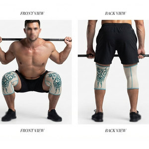 Genouillères en néoprène imprimées élégantes et résistantes à l'abrasion, tissage extensible multidirectionnel, protection antidérapante pour les genoux - Product Image 6