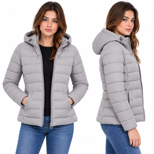 BROTHERS BOND INDUSTRY Chaqueta acolchada con capucha para mujer, ropa de abrigo acolchada de invierno, informal, ajustada, térmica, cálida y transpirable - Product Image 2
