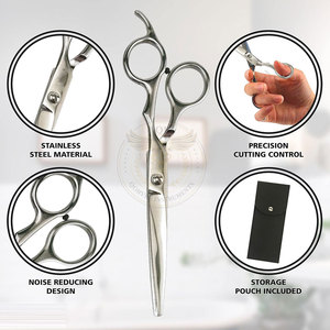 Tijeras de Corte de Pelo Profesionales Personalizadas para Salón de Belleza, Hoja Afilada de Acero Inoxidable, Mango de Goma, Suministros de Salón, Reposa Dedos - Product Image 6