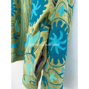 Suzani <b>Velvet</b> <b>Jacket</b> Handmade Floral Embroidery <b>Jacket</b> Boho Hippie <b>Jacket</b> Inside Cotton Iining <b>Jacket</b> <b>Women's</b> Winter <b>Jacket</b> - Product Image 4