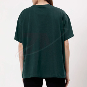 Camiseta de Cuello Redondo Extra Grande para Mujer, Color Sólido, 100% Algodón, Corte Holgado, Manga Corta, Tejido Jersey Transpirable, para Todas las Temporadas - Product Image 3