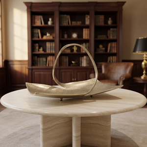 Bandeja de servir moderna con base dorada, elegante diseño en espiral, forma rectangular, bandeja para frutas, para decoración de hogar de lujo y centros de mesa. - Product Image 5