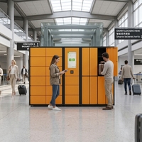 Casier intelligent pour bagages d'aéroport avec paiement par code QR, armoire de rangement de bagages en libre-service intelligente pour gares et attractions touristiques