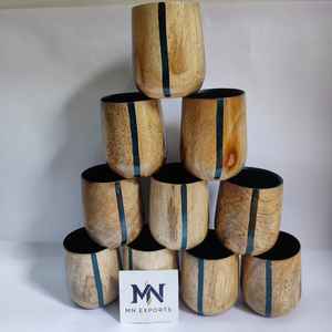 Juego de Mesa de Madera de Caucho Importada 100% Natural para el Hogar, Juego de Mesa de Madera para Tazas de Café - Product Image 6