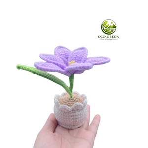 Maceta de Tulipanes Tejida a Crochet, Linda Flor Amigurumi con Rostro, Regalo de Apoyo Emocional, Decoración para el Hogar - Product Image 6