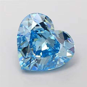 Diamant bleu de taille cœur cultivé en laboratoire, pierre non montée, certifié IGI, clarté VVS2, excellente taille pour la fabrication de bijoux - Product Image 1