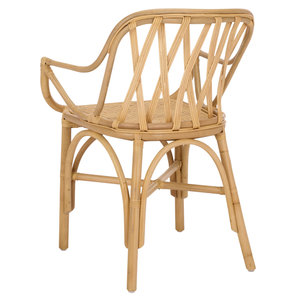 Sillón de Ratán Hecho a Mano, Ecológico, de Mimbre Natural, con Respaldo Curvo, Silla de Ocio de Mimbre, Muebles de Exterior - Product Image 6