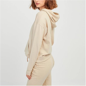 OEM Custom Logo Women Tracksuit Fleece Pullover Hoodie Kangaroo Pocket High Waist Sweatpants Two Piece Sweatsuit Set - Product Image 2