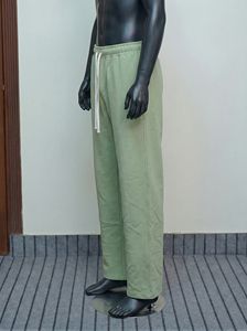 Pantalon de survêtement décontracté en toile pour hommes, en polyester/coton, style streetwear, avec cordon de serrage, respirant, OEM, vente en gros - Product Image 2