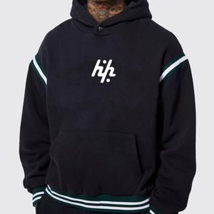 เสื้อฮู้ดแบบสวมหัวสำหรับผู้ชายเสื้อมีฮู้ดแบบตะเข็บตัดกันเสื้อมีฮู้ดระบายอากาศมีโลโก้ตามสั่งโดยผลิตภัณฑ์ huzaifa - Product Image 1