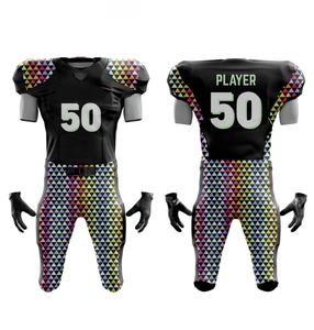 Ensemble d'uniformes de football américain sublimé 100% polyester tissu spandex manches courtes maillot grande taille fabriqué au Pakistan - Product Image 1