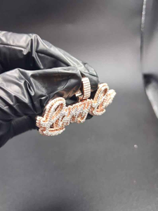 Luxury Moissanite <b>Custom</b> <b>Name</b> Pendant <b>Necklace</b> 925 Silver Iced Out Script Letter Charm Hip Hop Jewelry Gift for Men Women - Product Image 2