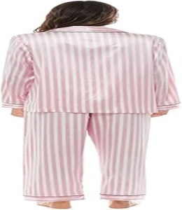 ชุดนอนผ้าซาตินไหมเนื้อนุ่มคุณภาพสูง น้ำหนักเบา ทรงคลาสสิก สวมใส่สบาย ลายทางสีสันตามสั่ง ชุด 5 ชิ้น สำหรับผู้หญิง - Product Image 2