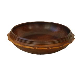 Bol en bois vintage sculpté avec couvercle, petit bol de service en bois de manguier émaillé, bol carré en bois d'acacia - Product Image 1