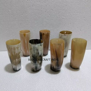 Coupe à boire viking en agate naturelle et corne de buffle de qualité supérieure avec finition brillante, gobelet en corne de vache pour fêtes et cadeaux - Product Image 1