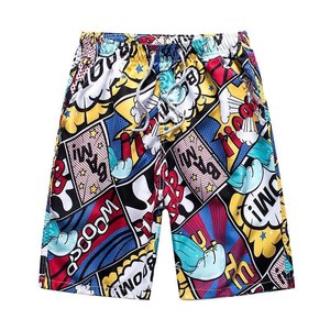 Shorts de sport légers en polyester avec motif par transfert thermique, respirants, extensibles et en tissu interlock pour la gym - Product Image 1