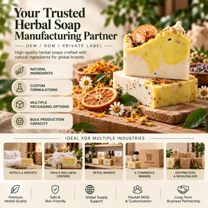 ผู้ผลิตสบู่สมุนไพรแบบรับจ้างผลิต สูตรเฉพาะ สบู่ก้อนแบบ Cold Process รับผลิตแบบ OEM ODM แบรนด์ส่วนตัว ขายส่ง ผู้จัดจำหน่าย B2B สำหรับตลาดต่างๆ - Product Image 3