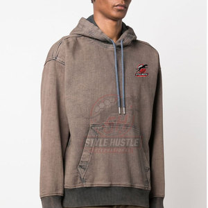 Venta Directa de Fábrica, Precio al por Mayor, Sudaderas Básicas para Hombre con Lavado Ácido, Diseño de Logotipo Personalizado, Sudaderas con Lavado Ácido para Hombre - Product Image 3