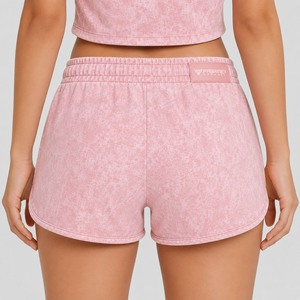Shorts pour femmes à taille haute en coton 100% respirant, délavé à l'acide, multicolores, pour l'été – Produit le plus vendu en gros - Product Image 6