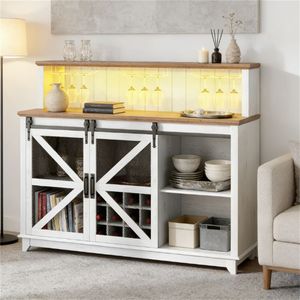 Mobili bar bianchi per caffè e vino: pratici scaffali per l'organizzazione - Product Image 1