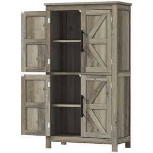 Mobiletto da Bagno Autoportante Grigio Chiaro 60x30x110 cm Stile Rustico con Tre Ripiani per Organizzare il Tuo Spazio - Product Image 1