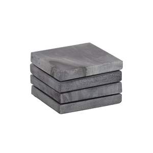 Ensemble de 4 dessous-de-verre carrés en verre finition ardoise, accessoires de table pour boissons, tapis et sous-verres pour restaurant et bar, décoration de table - Product Image 2