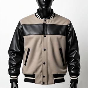 Chaqueta Varsity Personalizada de Mezcla de Lana con Mangas en Contraste, Cierre de Broches, Cuello y Puños Acanalados, Bolsillos Laterales y Diseño Bordado Listo para Usar - Product Image 5