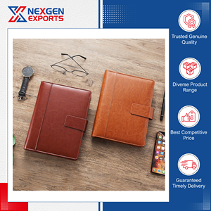 Carnet à anneaux en cuir PU de qualité supérieure, très résistant, avec boucle magnétique, couverture rigide, origine Inde - Product Image 4