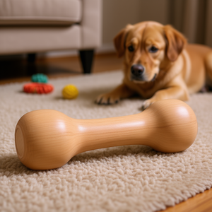 Peso de entrenamiento de madera redondeado de aproximadamente 250 g para mascotas, juguete interactivo - Product Image 3