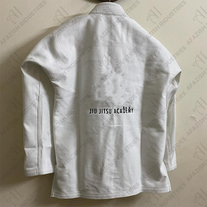 เครื่องแบบศิลปะการต่อสู้ผ้าฝ้ายโพลีสีขาวสำหรับมวยยูโดจิว-ยิตสูเทควันโด - Product Image 4