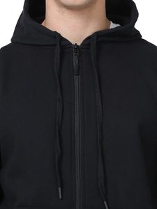 Chaqueta informal cómoda para uso diario, sudadera con capucha de algodón y forro polar para hombre, con cierre de cremallera, para invierno - Product Image 3