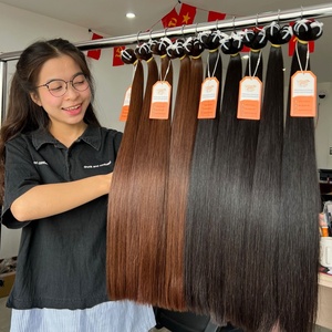 High Quality Natural <b>Brown</b> Vietnamese Remy Bundles Full Length 8''- 32'' Cuticle Aligned Weft Extensions - Product Image 2